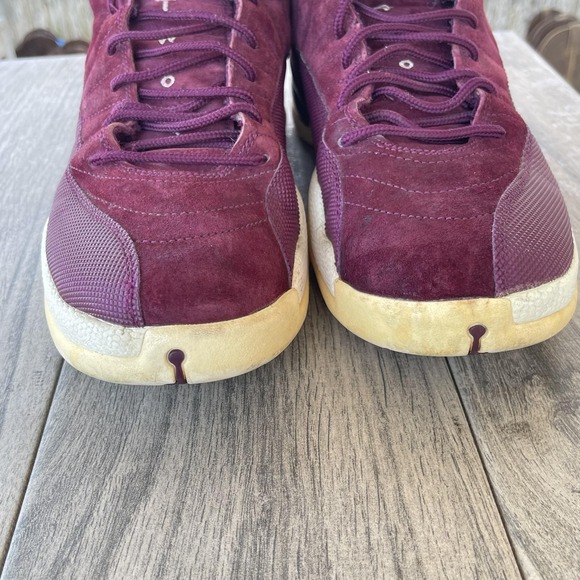 Nike Jordan 12 Retro Bordeaux Shoes Men 11 Red Burgundy Suede 130690-617 Sneaker - Picture 8 of 14